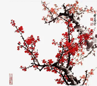 中国风 梅花 书画免抠