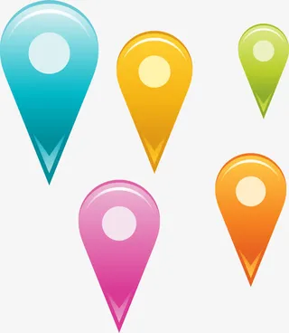 彩色矢量定位图标免抠