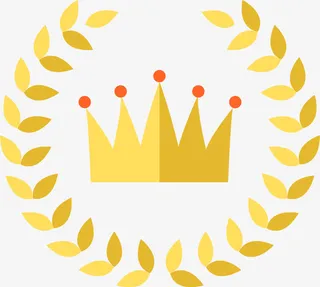 扁平化金色印章标签免抠