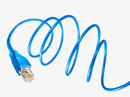 蓝色高清数据线免抠