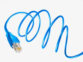 蓝色高清数据线免抠