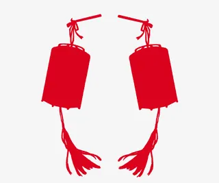 中国风中秋节红色灯笼免抠