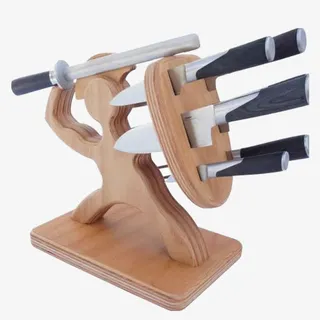 人形木制刀具架免抠