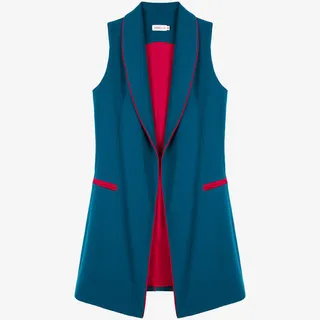 蓝色马甲外套免抠