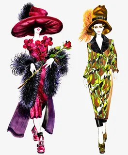 手绘服装模特免抠