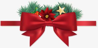 矢量手绘红色蝴蝶结免抠