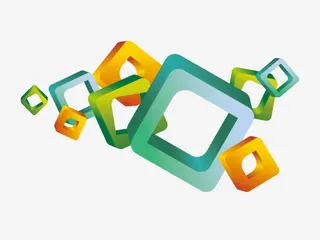 炫彩几何块图形免抠