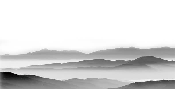 黑色水墨中国风意境免抠