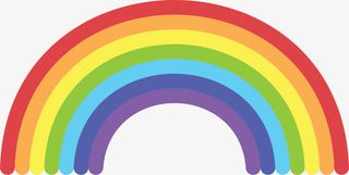 七色美丽卡通彩虹免抠手绘/卡通卡通元素