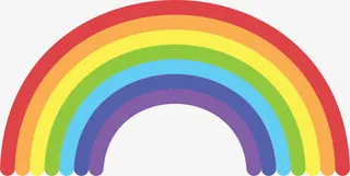 七色美丽卡通彩虹免抠手绘/卡通卡通元素