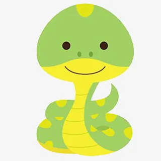 手绘卡通斑点蛇素材免抠