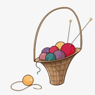 手绘彩色毛线团免抠