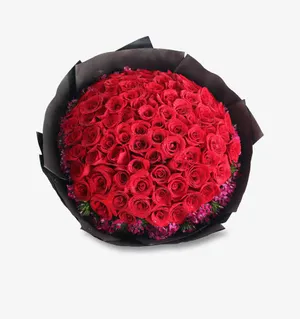 鲜花一捧红色玫瑰免抠