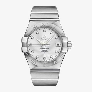 欧米茄星座系列精钢镶钻手表免抠