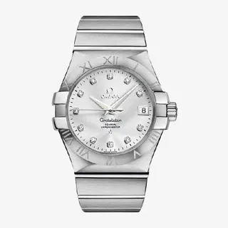 欧米茄星座系列精钢镶钻手表免抠