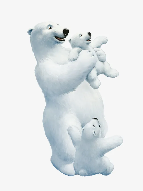 北极熊一家png免抠