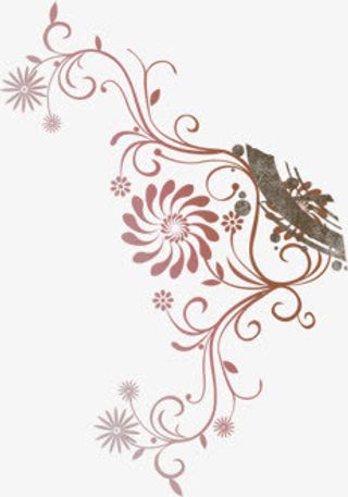 棕色花纹童装海报装饰免抠