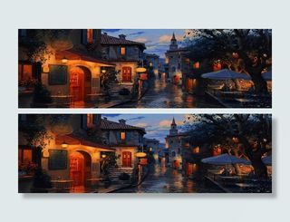 古镇夜晚背景高清