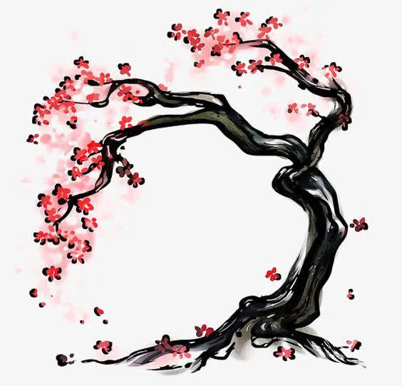水彩桃花免抠