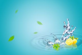 蓝色清新水滴海报高清