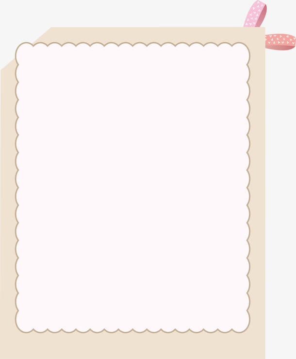 手绘卡通粉色边框照片框免抠