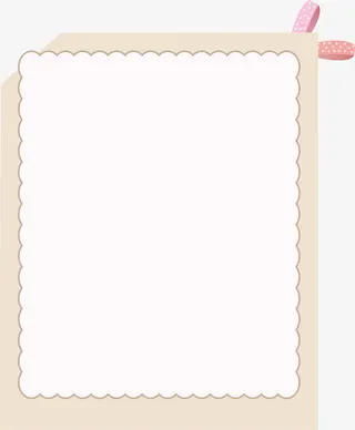 手绘卡通粉色边框照片框免抠