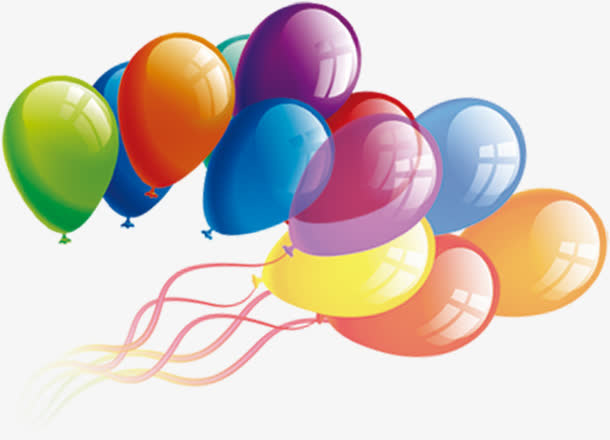 彩色气球招聘海报免抠