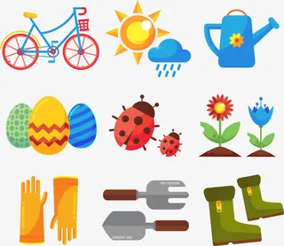 矢量自行车与太阳免抠