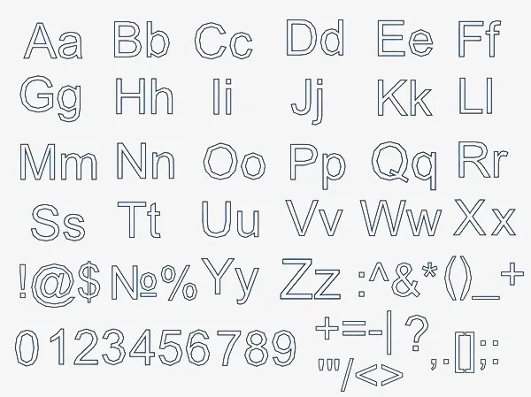 手绘字母数字免抠