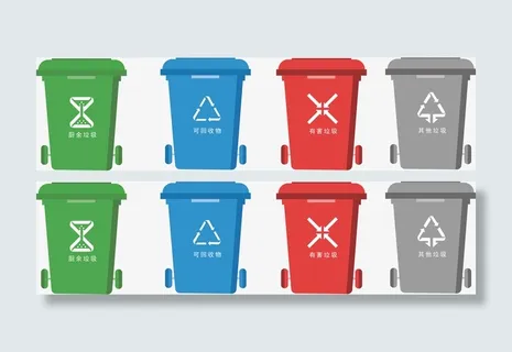 各色垃圾分类免抠