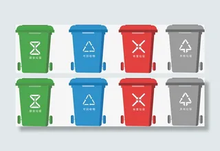 各色垃圾分类免抠