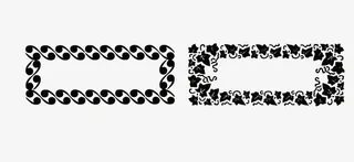花边黑白装饰免抠