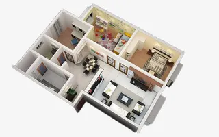 室内鸟瞰模板图片免抠