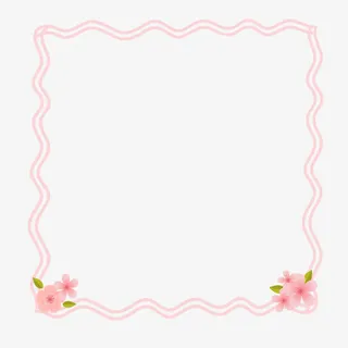 粉色浪漫波浪形边框免抠
