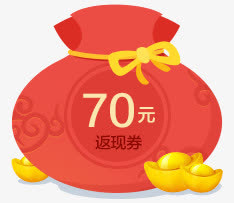 70元返现卷福袋免抠