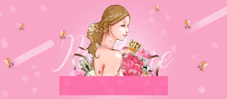 38妇女节渐变几何手绘浪漫粉banner高清