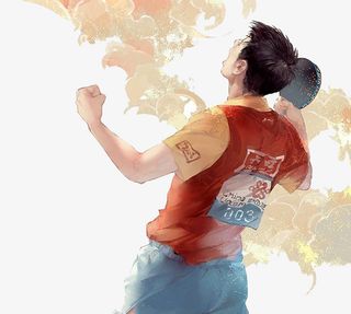 水彩运动员免抠