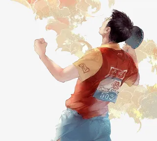 水彩运动员免抠