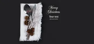 圣诞节餐具背景图高清