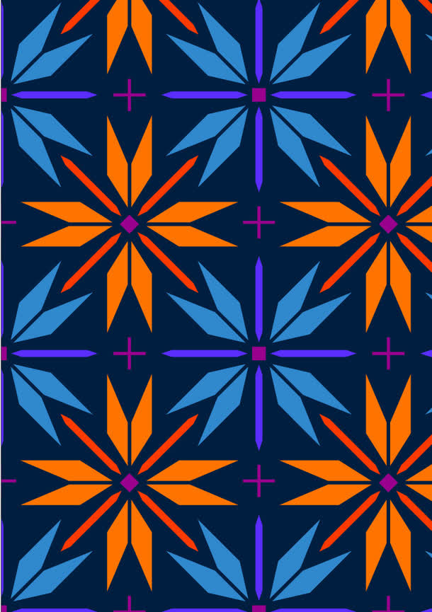 蓝色和橙色棱型背景