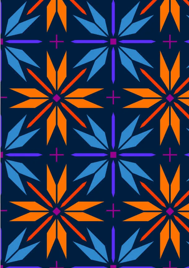 蓝色和橙色棱型背景