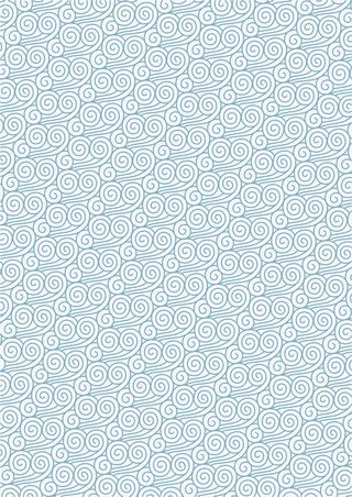 蓝色简约海浪边框纹理免抠