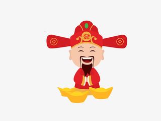 中国风财神爷插图免抠