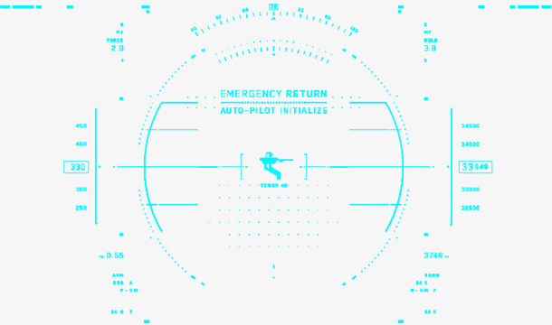 蓝色  hud 科幻 scifi免抠