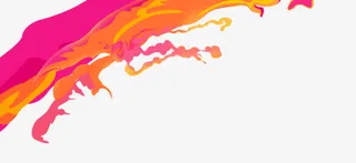 粉黄色墨迹服饰装饰免抠