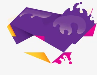 矢量炫彩几何素材免抠