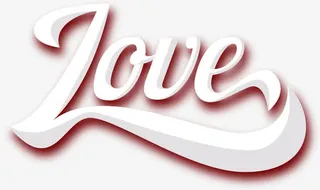 立体白色love艺术字免抠