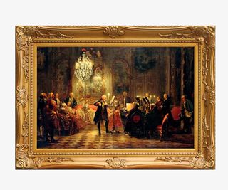 纯手绘有边框美式油画免抠