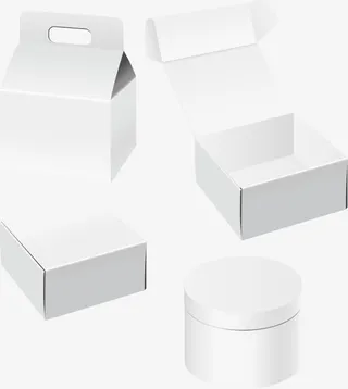 方盒圆盒PPT矢量元素免抠