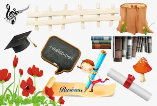 音乐书籍和自然免抠